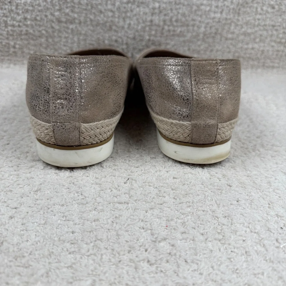 Donald Pliner Palm Metallic Champagne Leather‎ Espadrille Flats Shoes Womens 10M